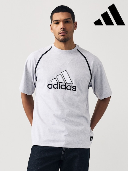 adidas Grey 100% Cotton Badge Of Sport T-Shirt (AH1359) | R$ 295