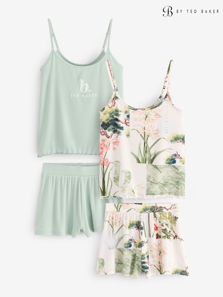 B by Ted Baker Green/ Leopard Botanical Viscose Shorts Set 2 Pack (AH1412) | 76 €