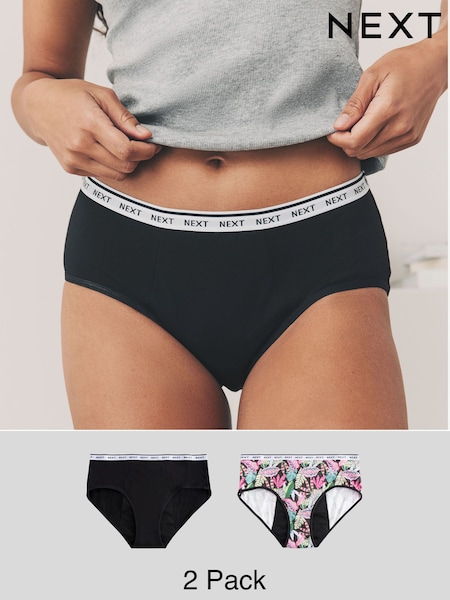 Bright Pink Print Short Heavy Flow Period Knickers 2 Pack (AH3091) | €31.50