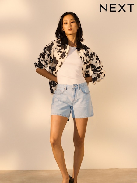 漂洗 - 100% Cotton Rigid Denim Shorts (AH3098) | NT$740