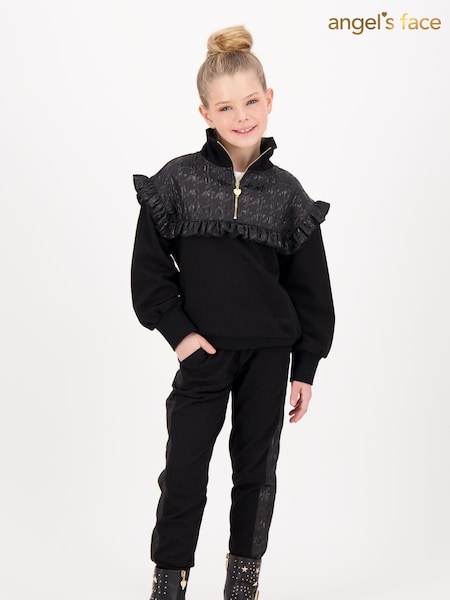 Angels Face Adalene Jacquard Stripe 100% Cotton Black Joggers (AH3456) | €55 - €60