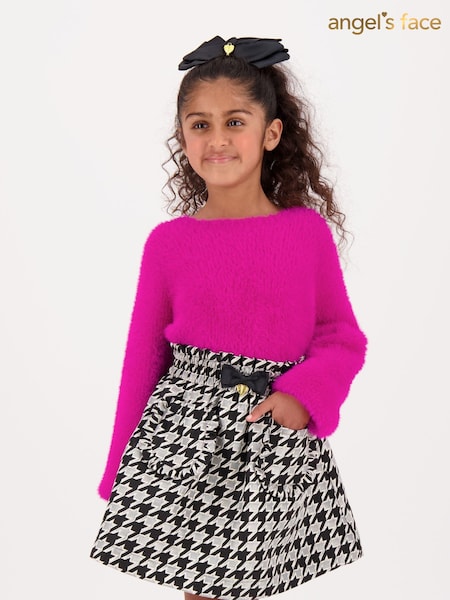 Angels Face Black Cracker Houndstooth Jacquard Skirt (AH3459) | €34 - €38