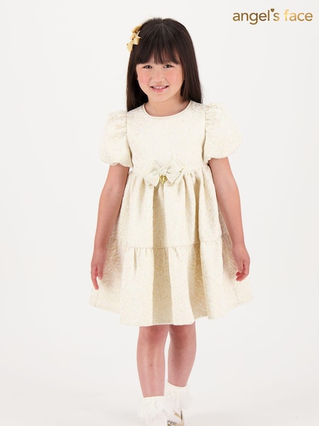 Angels Face Gold Jordan Deco Jacquard Tiered Dress (AH3476) | ₪553 - ₪603