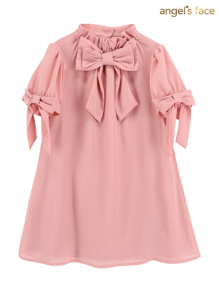 Angels Face Pink Fernie Bow Trim Dress (AH3481) | 207 QAR - 222 QAR