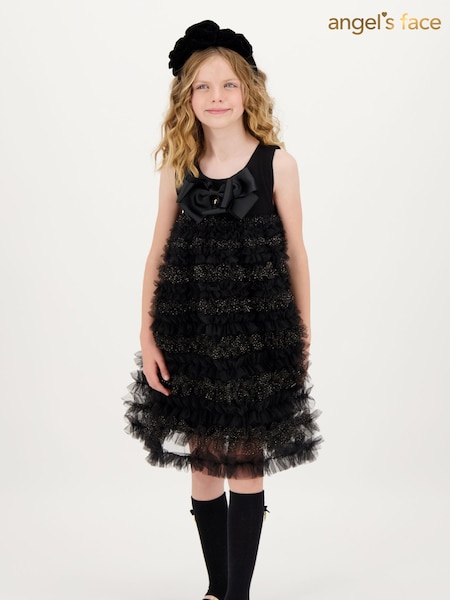 Angels Face Black Donna Ruffle Dress (AH3485) | ‏453‏₪ - ‏478‏ ₪