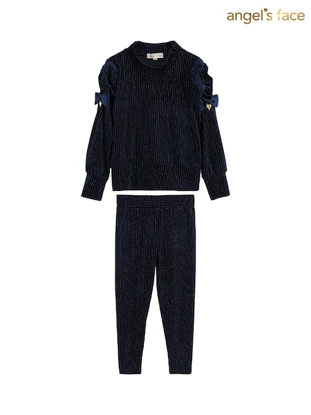 Angels Face Blue Finella Velveteen Top and Leggings Set (AH3538) | ₪352 - ₪377