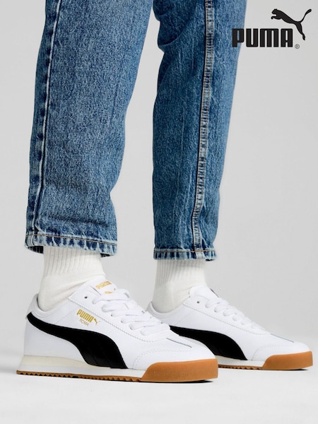 Puma White Unisex Roma 68 Revival Sneakers (AH3930) | AED495