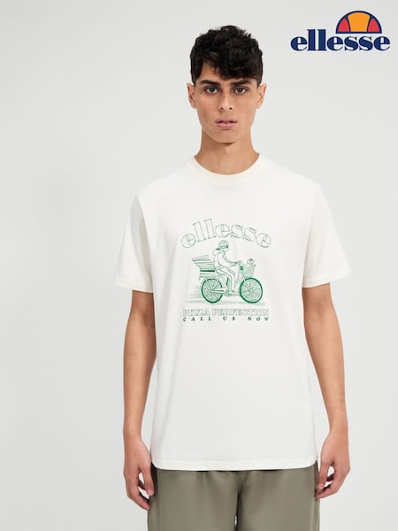 Ellesse Mens Mellino 100% Cotton White T-Shirt (AH3965) | $44