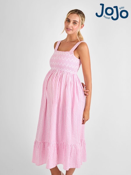 JoJo Maman Bébé Stripe Shirred Maternity Midi Dress (AH3995) | 79 €