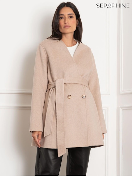 Seraphine Maternity Cream Short Double Faced Wool Coat (AH4091) | €256