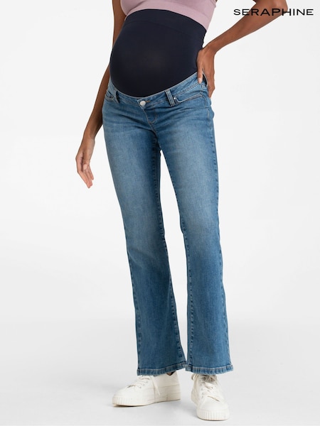 Seraphine Blue Maternity Flared Overbump Jeans (AH4104) | €91