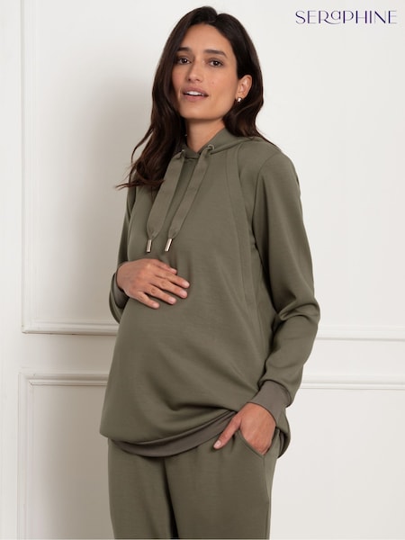 Seraphine Maternity Green Soft Hoodie with Nursing Zips (AH4113) | ‏344 د.إ.‏
