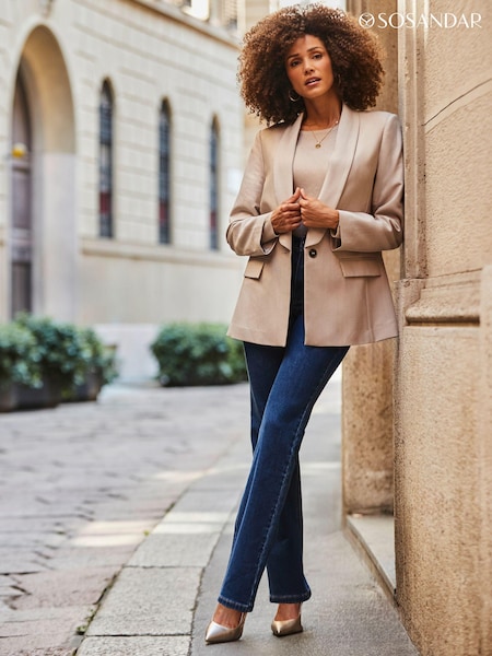 Sosandar Natural Shawl Collar Blazer (AH4125) | OMR46