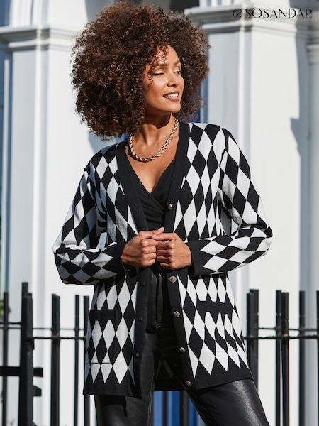 Sosandar Argyle Pattern Longline Cardigan (AH4198) | € 91