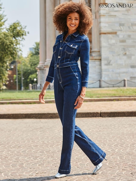 Sosandar Western Bootcut Denim Jumpsuit (AH4229) | 126 €