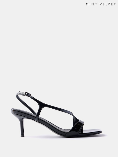 Mint Velvet Black Patent Leather Strap Heels (AH4264) | €152