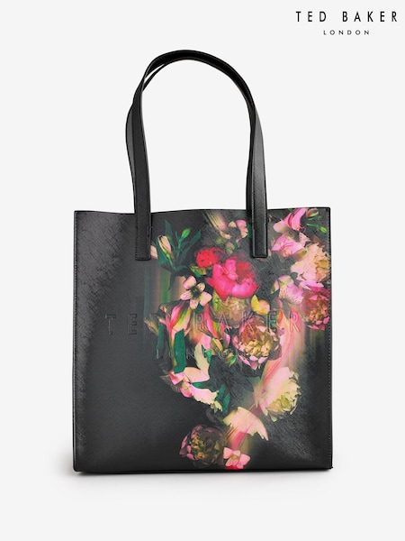 Ted Baker Black Saliine Printed Floral Large Icon Bag (AH4303) | R$ 495
