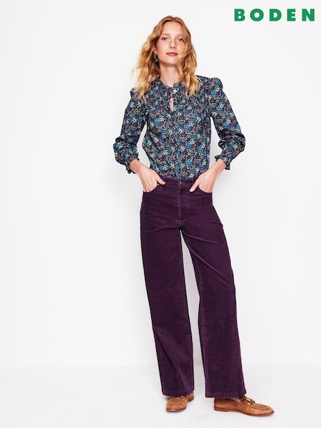 Boden Purple 5 Pocket Cord Wide Jeans (AH4327) | €74