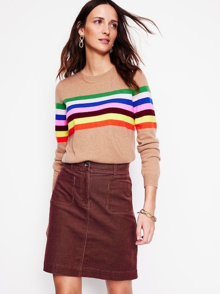 Boden Brown Estella Cord Skirt (AH4336) | 148 QAR
