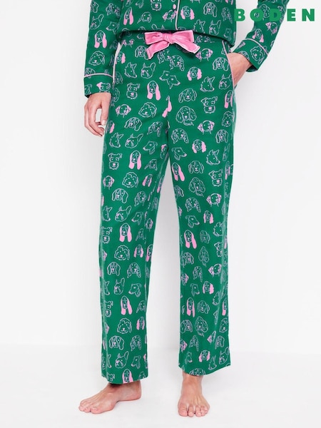 Boden Green Brushed 100% Cotton Pyjamas Trousers (AH4372) | €24
