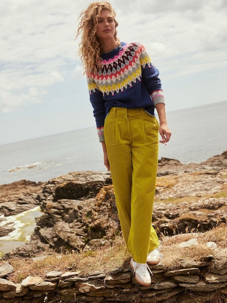 Verde - Boden 100% Cotton Chiswick Material reiat Pantaloni (AH4381) | 441 LEI