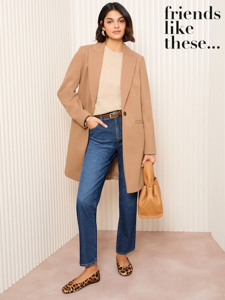 Neutral - Friends Like These Twill Tailored Single Button Coat (AH4411) | CHF 109