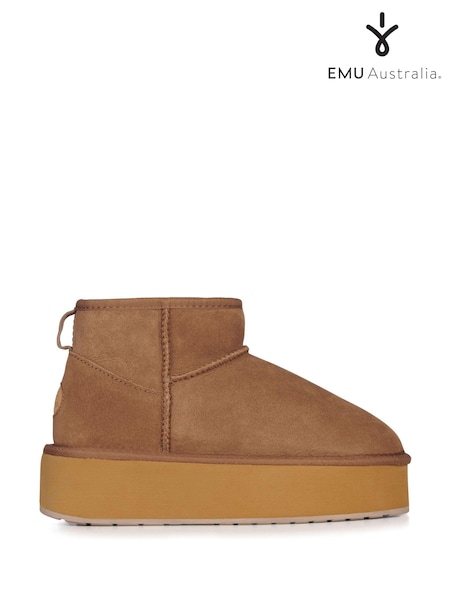 EMU Australia Brown Stinger Micro Flatform Sheepskin Boots (AH4431) | €199