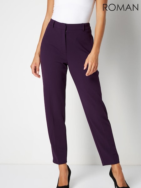 Roman Purple Short Straight Leg Stretch Trousers (AH4438) | €40