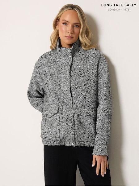 Gris - Chaqueta con diseño de espiga de Long Tall Sally