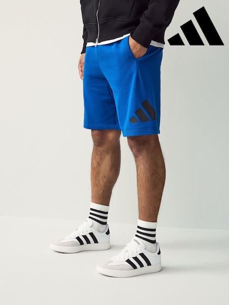 adidas Blue Essentials Big Logo French Terry Shorts (AH4552) | R$ 245