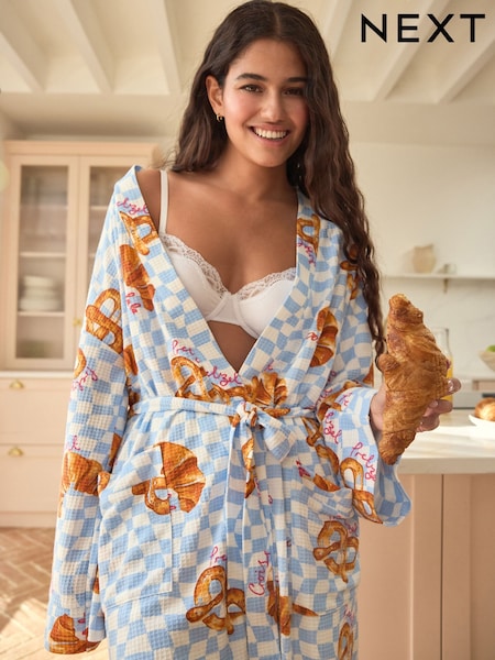 Blue Croissant Waffle Dressing Gown (AH4595) | LEI 230