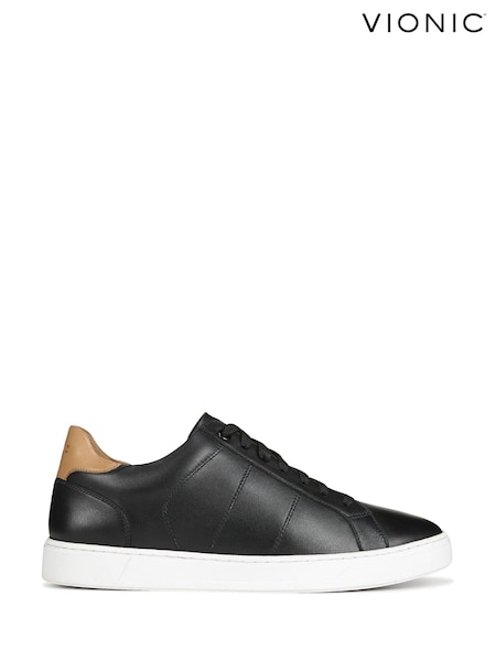 črna - Vionic Mens Lucas II Regular Fit Leather Trainers (AH4596) | € 128