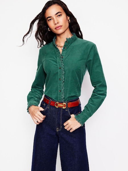 Boden Green 100% Cotton Phoebe Cord Shirt (AH4627) | 277 QAR