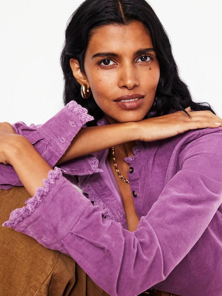 Boden Purple 100% Cotton Phoebe Cord Shirt (AH4640) | €61