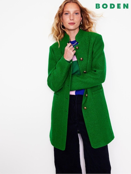 Boden Green Hamilton Textured Coat (AH4664) | AED838