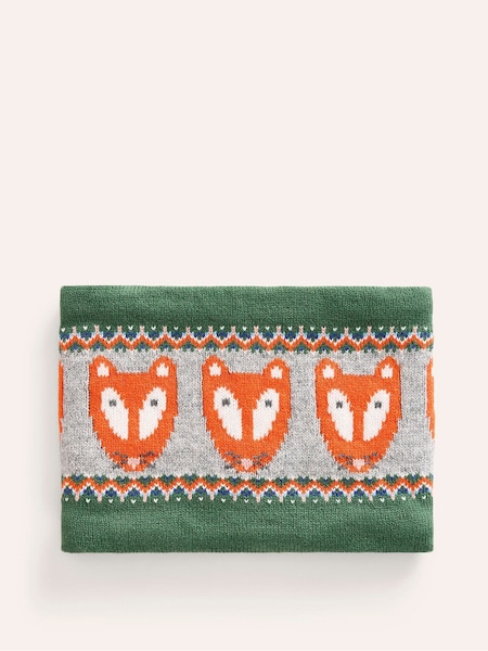Boden Green Fox Fair Isle Pattern Knitted Snood Scarf (AH4683) | R$ 205 - R$ 225