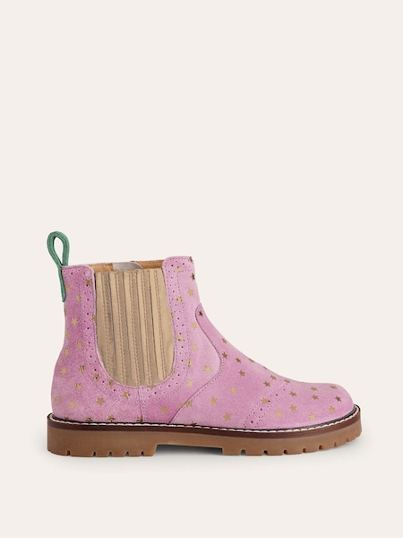 Boden Pink Star Leather Chelsea Boots (AH4706) | €34 - €37