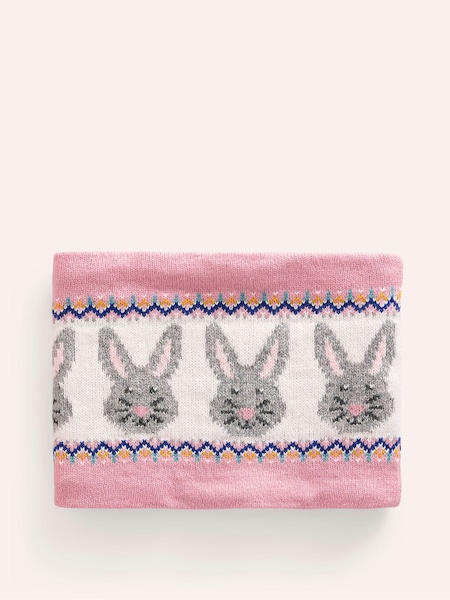 Boden Pink Bunny Fair Isle Pattern Knitted Snood Scarf (AH4725) | €23 - €25