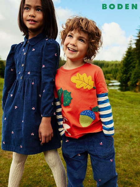 Boden Blue 100% Cotton Aubrey Puff Sleeve Toadstool Shirt Dress (AH4728) | €23.50 - €26.50