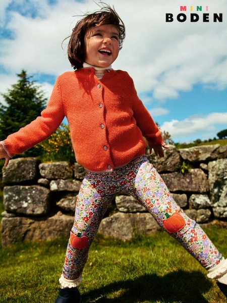 Boden Purple Pumpkin Appliqué Leggings (AH4736) | AED55 - AED61