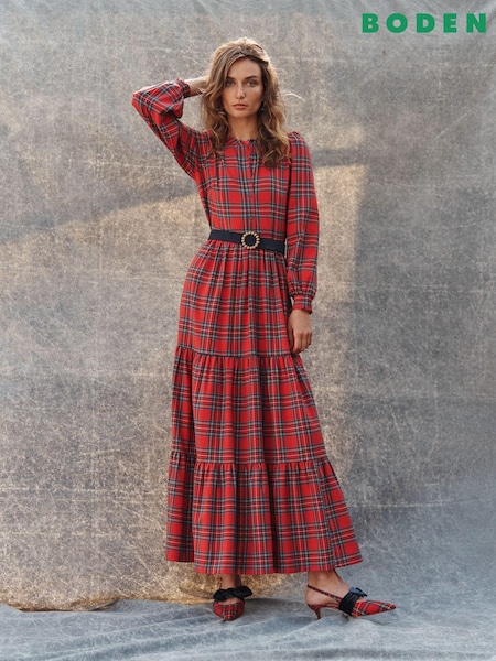 Boden Alba Check Maxi Dress (AH4759) | €158