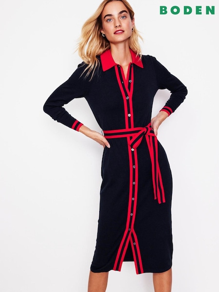 Boden Blue Victoria Knitted Shirt Dress (AH4795) | €95