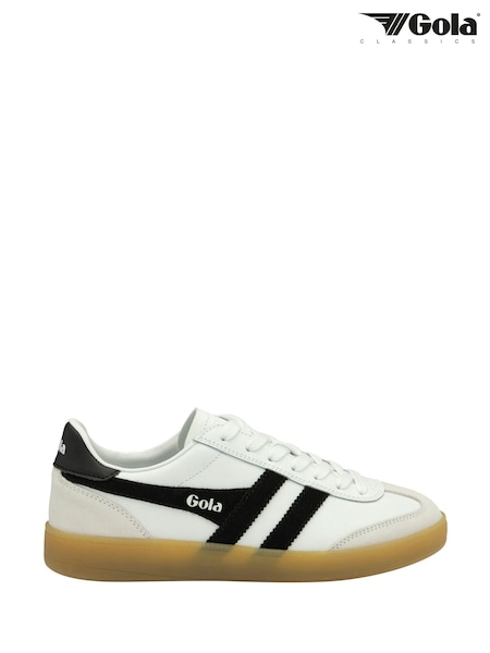 Gola White Ladies Viper Leather Lace-Up Trainers (AH4821) | €122