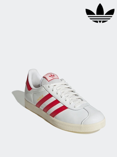 Valkoinen/Punainen - adidas originals Gazelle Trainers (AH4834) | €134