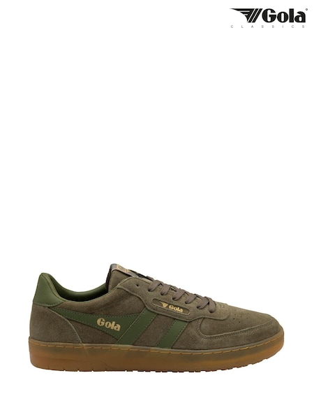 Gola Green Mens Hawk Suede 86 Lace-Up Trainers (AH4866) | ₪427