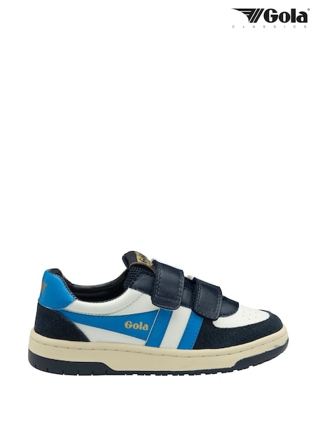 Gola White Kids Hawk Strap Recycled PU Trainers (AH4881) | ₪277