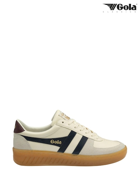 Gola White Mens Grandslam Elite Leather Lace-Up Trainers (AH4891) | ₪453