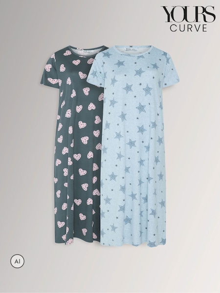 Animal - Yours Curve Animal Nightdresses 2 Pack