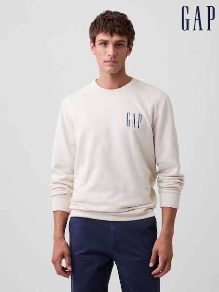 Cream - Regular Gap Logo Crew Neck Sweatshirt