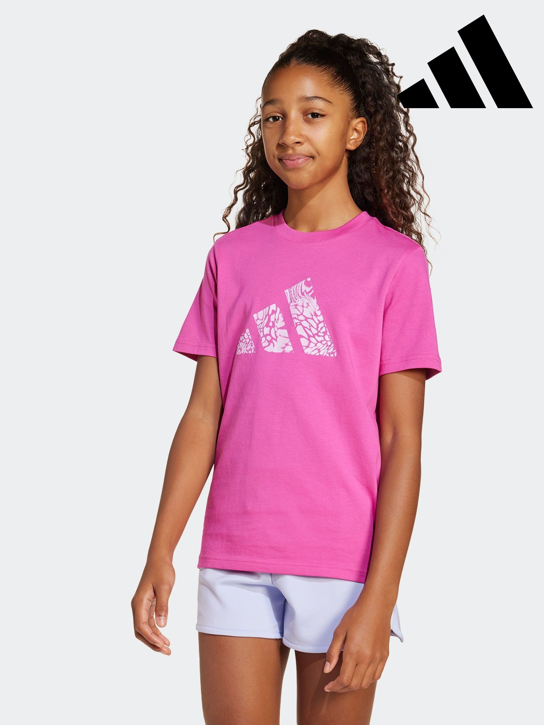 girls pink adidas t shirt